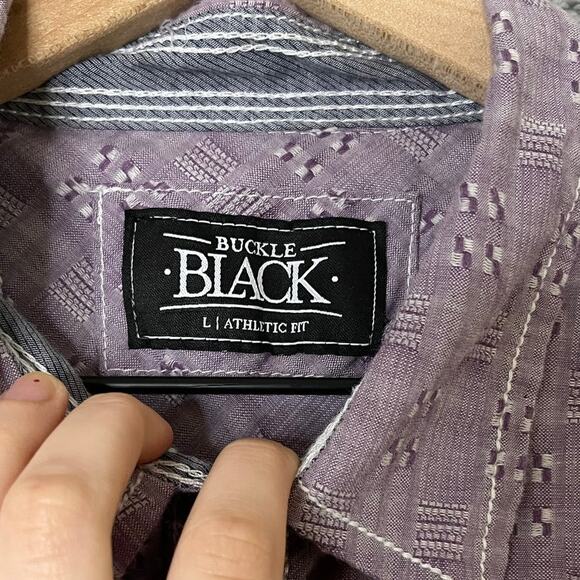 Buckle Black Shirt Large Athletic Fit Long Sleeve Button Down Western Cowgirl - Picture 10 of 15